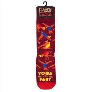 NWT FREAKER USA SOCKS- YOGA MAKES ME FART